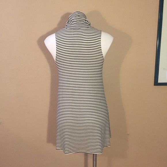 Puella Anthropologie Striped Mock Neck Tank tunic swing top Made in USA S - Picture 6 of 9